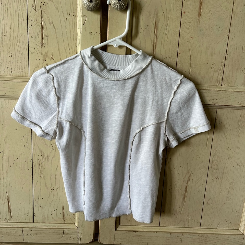 UrbanOutfitters white Inside out cropped Tee Size: M